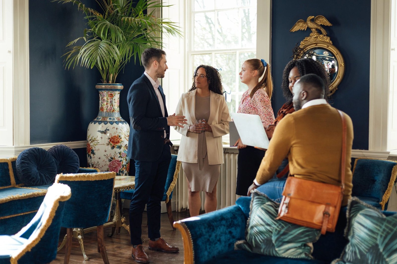 Business professionals meeting to discuss service requirements